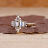 Yellow gold engagement ring crafted with fine details.
