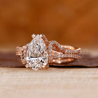 Rose gold engagement ring with custom engagement ring.
