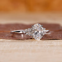 Claw prong ring setting highlighting the beauty of an oval diamond.
