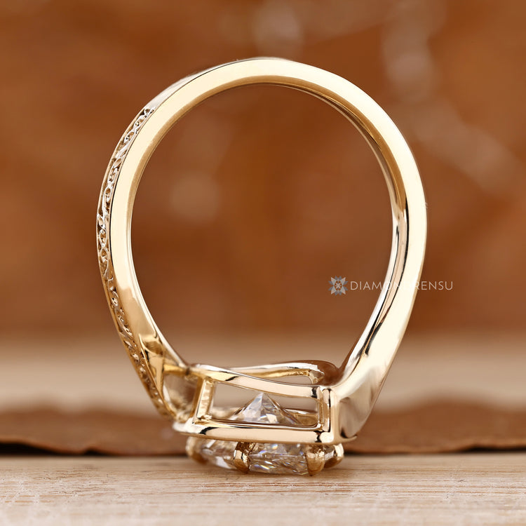 Handmade lab grown marquise diamond ring design.