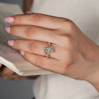 Nature inspired pear cut diamond engagement ring.