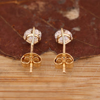 Portuguese lab diamond earrings with martini and prong setting.