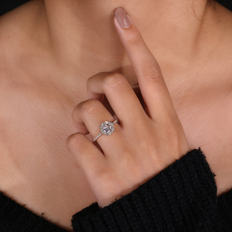 Prong Setting Ring with a cushion cut diamond for added brilliance.