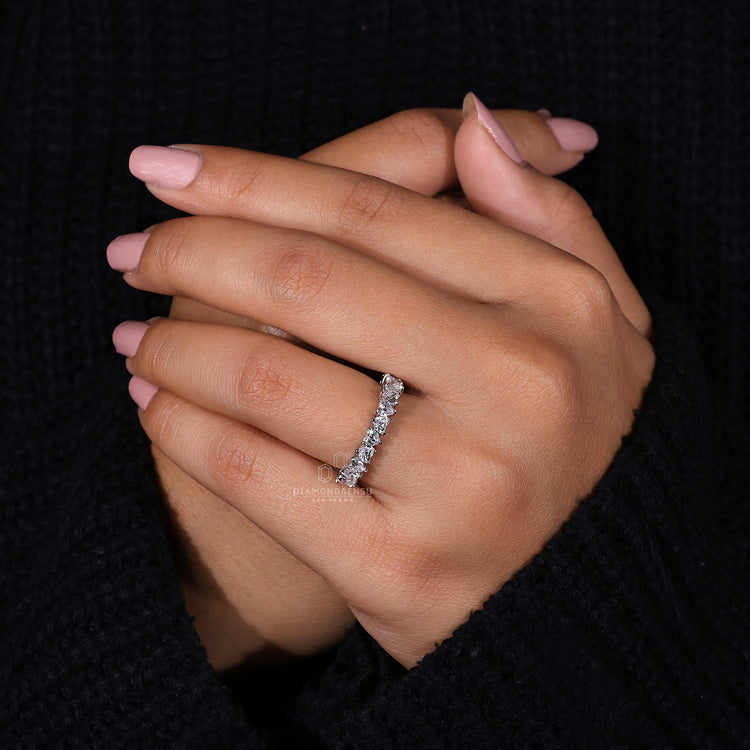 Half Eternity Wedding Band with a stunning diamond arrangement.
