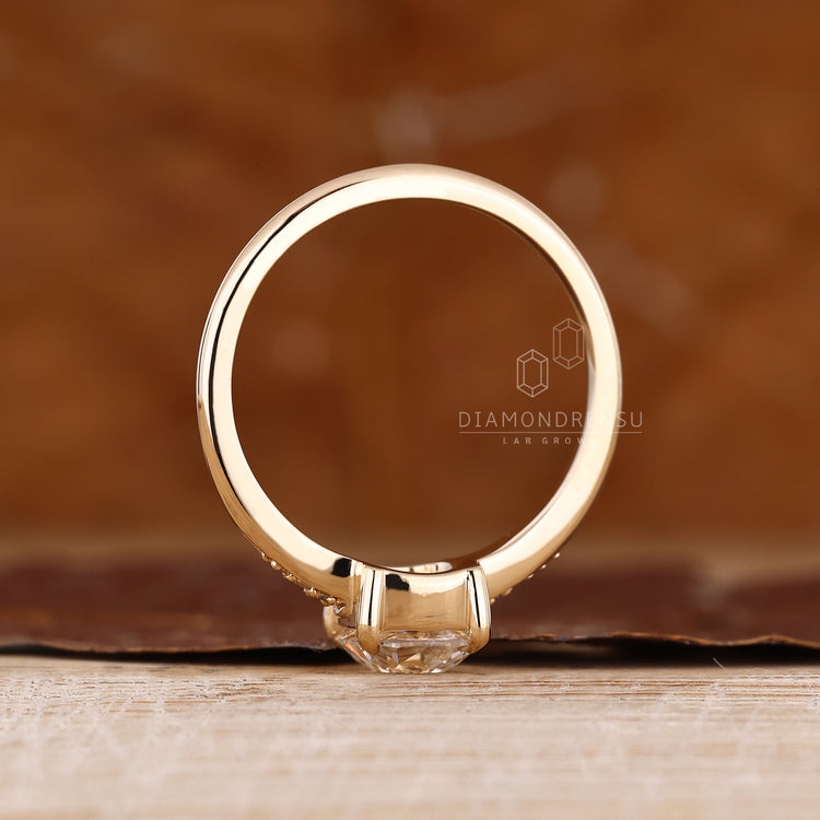 Old Mine Cut Diamond Ring Featuring Cushion Shape Center Stone.
