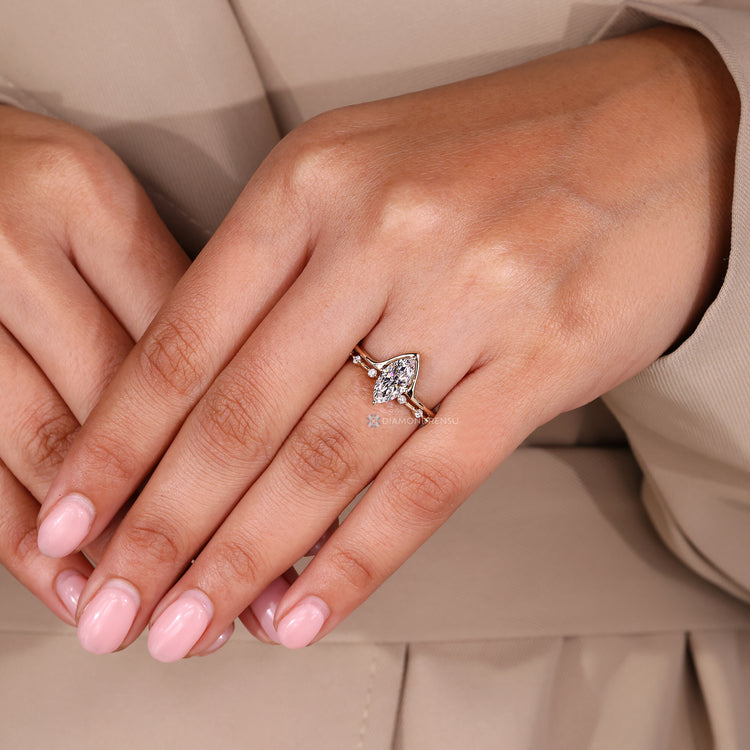 Distance pave enhances this handmade wedding ring.