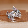 Nature inspired bridal set with round diamond ring.