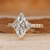 Cathedral setting with six claw prong setting on an Art Deco diamond ring.