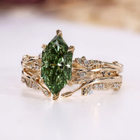 Dutch marquise bridal set with an open gap.