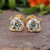 Round moissanite stud earrings in flower design