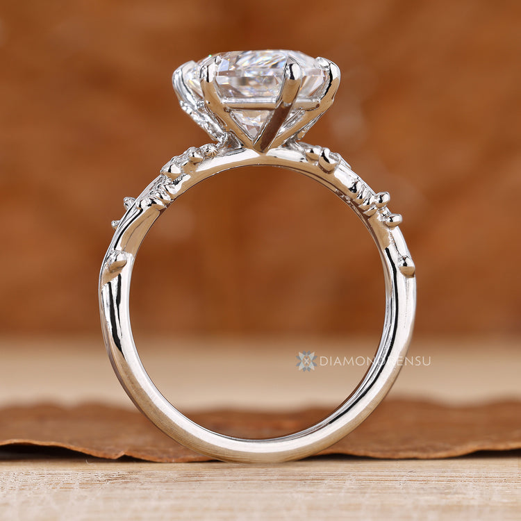 Dutch marquise ring with a Branch Inspired Shank and filigree details.