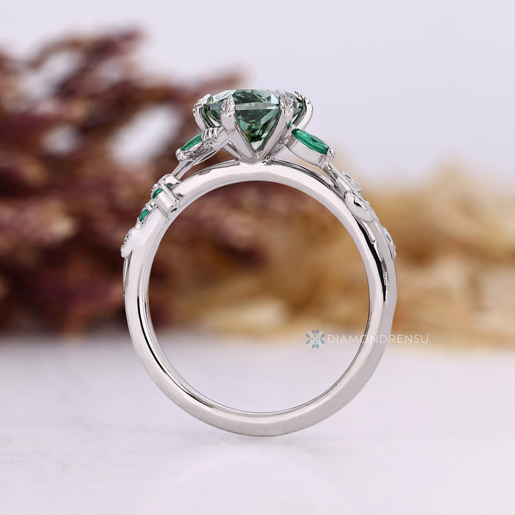 Lab grown diamond completes this nature inspired Dutch marquise diamond ring.