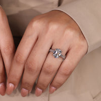 Art Deco Style Old Mine Cushion Cut Diamond Ring.
