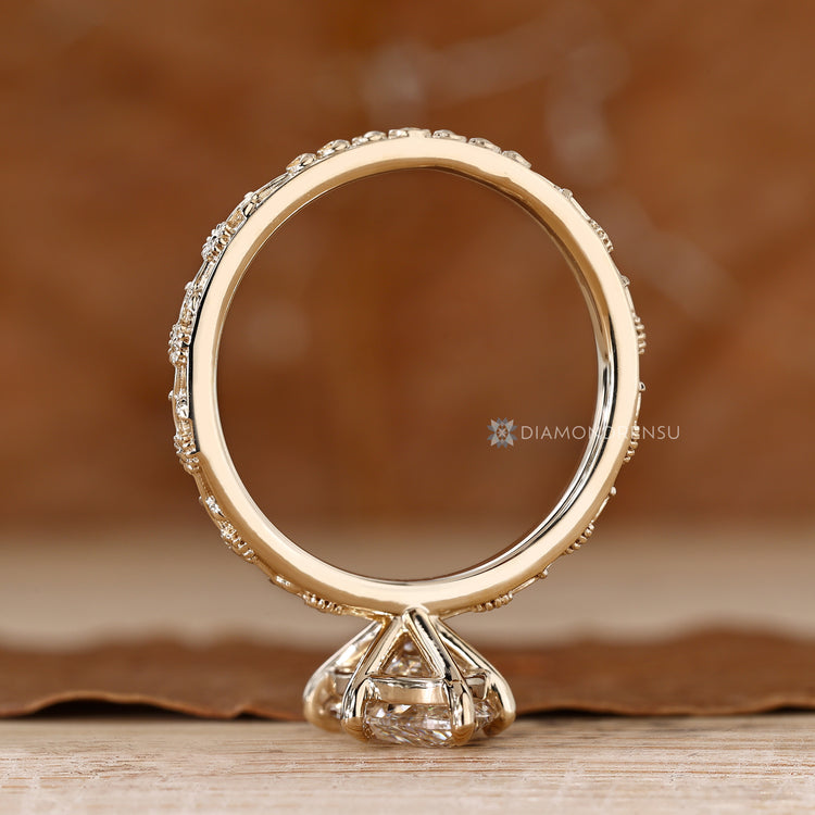 IGI certified lab grown marquise diamond ring.