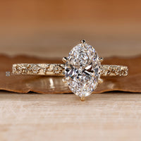 IGI certified oval lab grown diamond ring.