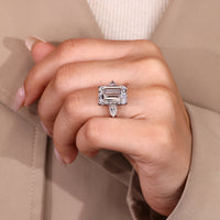 IGI certified 10 carat emerald cut diamond ring by Diamondrensu.
