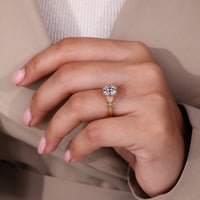 Old European Cut Diamond Ring With Eight Claw Prong Setting.
