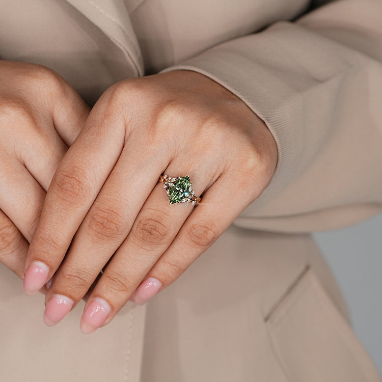 Handmade nature-inspired engagement ring by Diamondrensu.