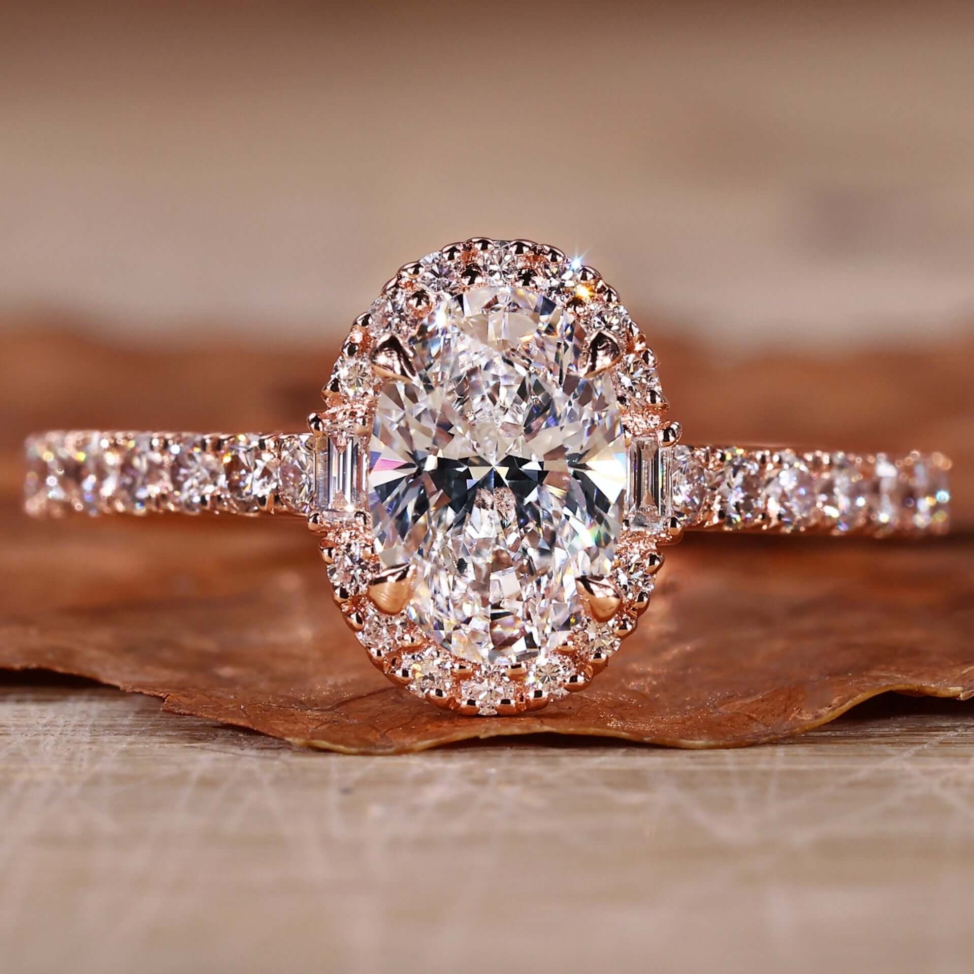 Oval Lab Created Diamond Engagement Ring for Women