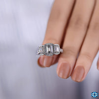 Cathedral setting ring with elegant design.
