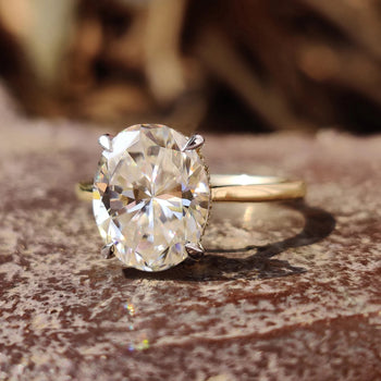 Hidden Halo Oval Engagement Ring