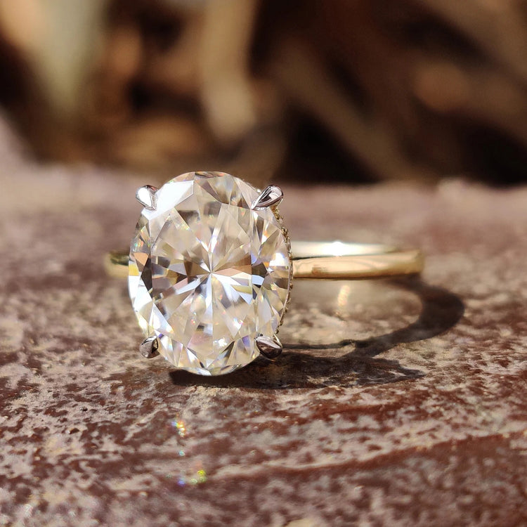 Hidden Halo Oval Engagement Ring