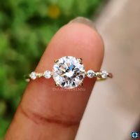 Distance pave engagement ring creates stunning brilliance.
