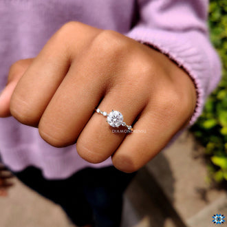 Yellow gold engagement ring radiates warmth.
