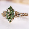 Lab grown diamond marquise ring with a tulip flower motif.