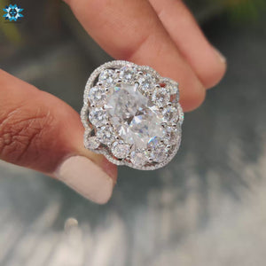 Oval Moissanite Engagement Ring Classic Love