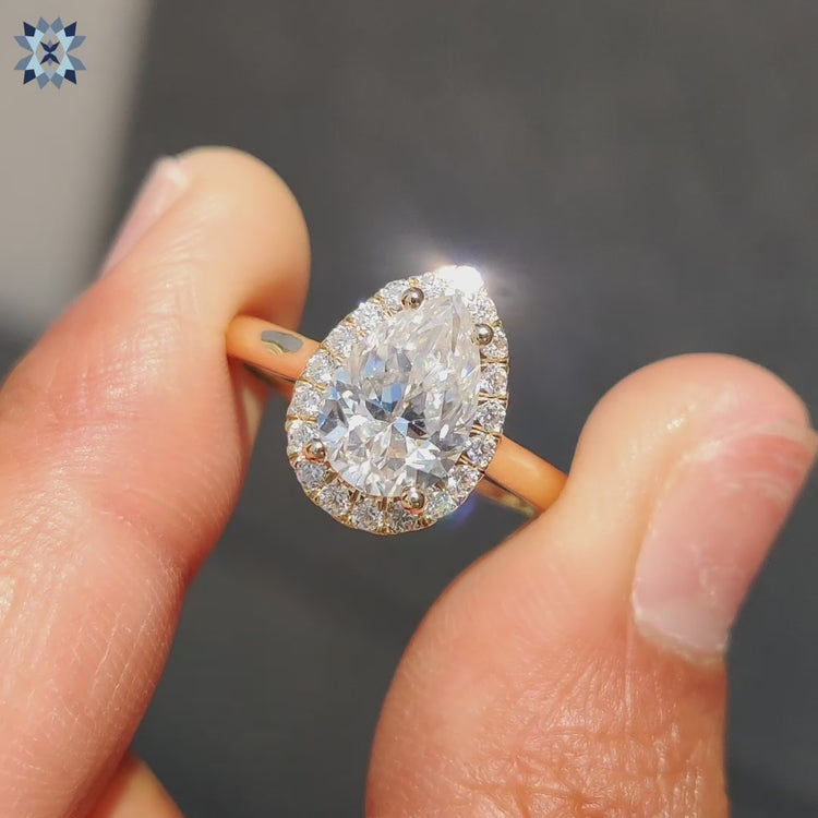 Pear Moissanite Ring, perfect for a unique and timeless engagement.
