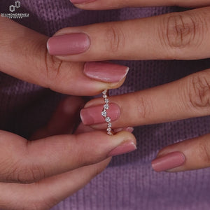 Lab grown diamond wedding band.