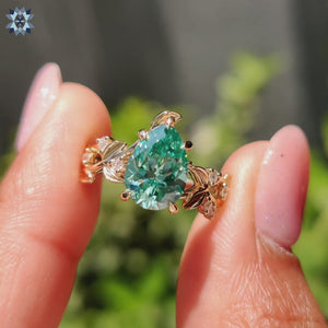 Pear cut moissanite ring, offering a dazzling shape and radiant brilliance, perfect for any occasion.
