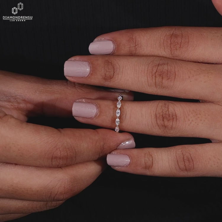 Lab grown diamond wedding band.