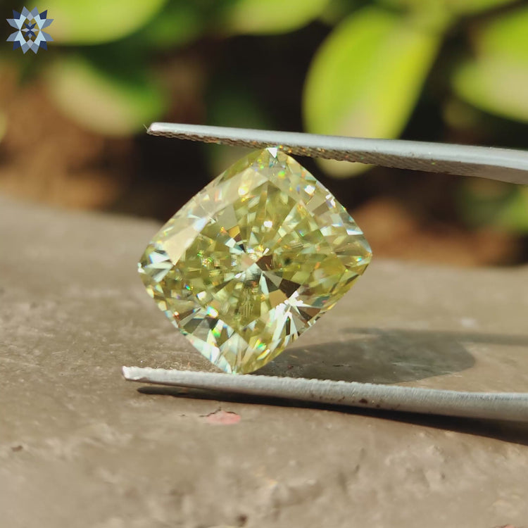 Cushion Cut Moissanite shown as a single stone for settings.
