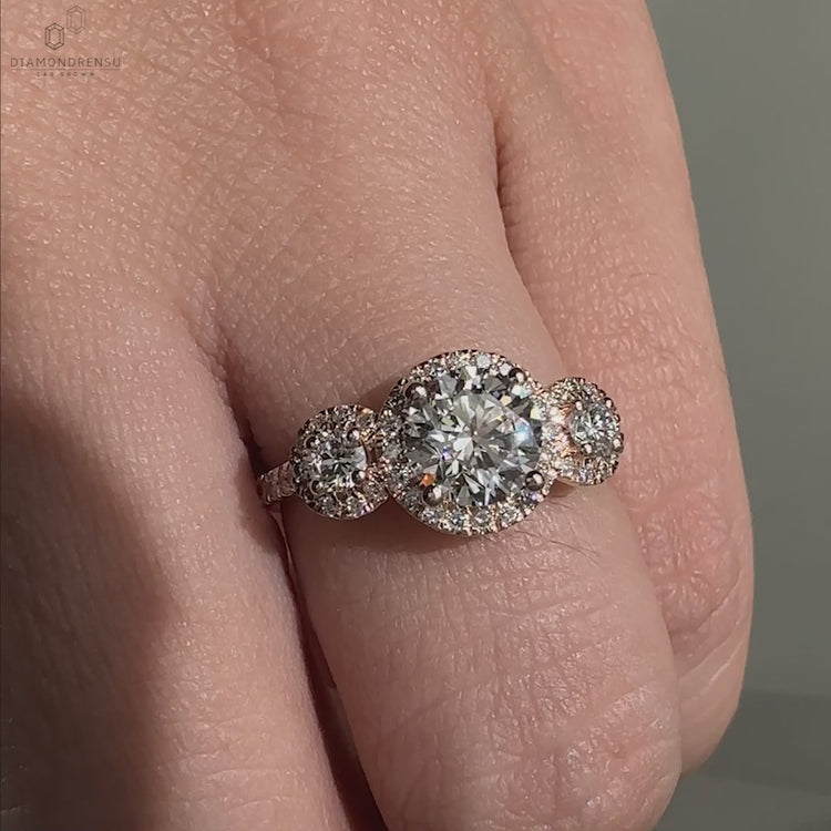 Elegant Round Diamond Engagement Ring with unique style.
