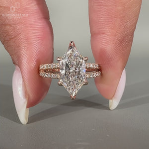 Rose gold engagement ring exuding warm, romantic appeal.
