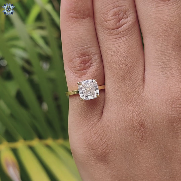 Elegant cushion engagement ring crafted with attention to detail for a perfect proposal.