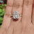 Compass Setting Cushion Moissanite Halo Engagement Ring