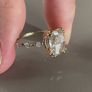 cushion rose lab grown diamond ring