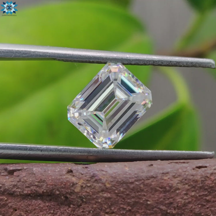 Moissanite emerald Cut designed for handcrafted earrings using loose Moissanite stone.