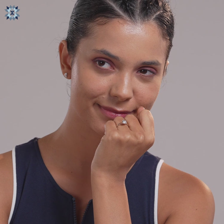 Hidden Accent Round Cut Lab Created Diamond Engagement Ring