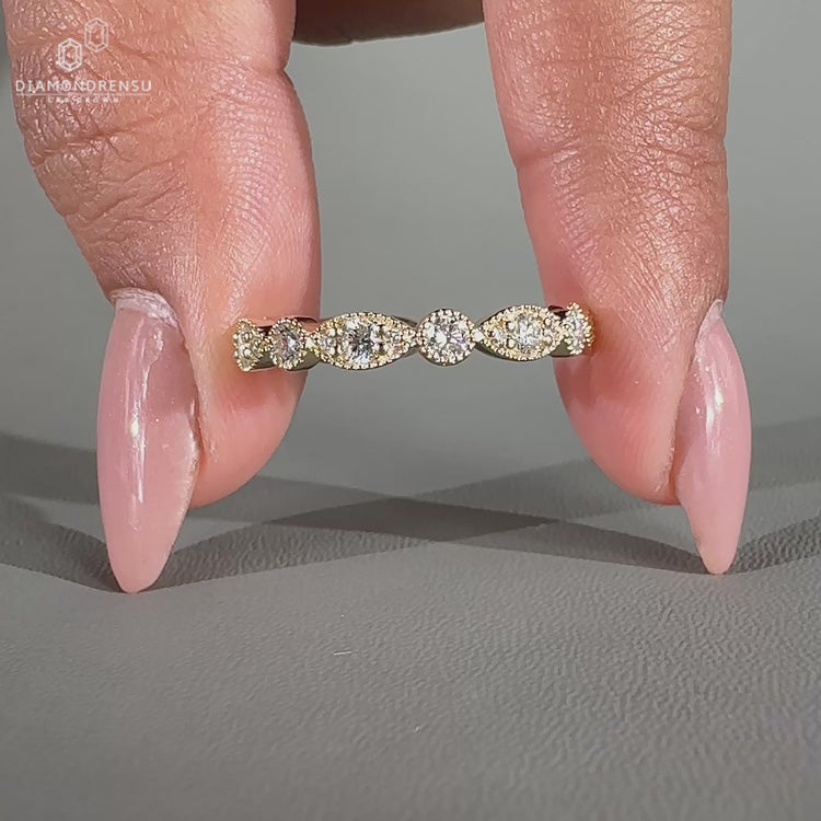 Lab grown diamond wedding band.