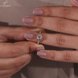 Lab grown diamond engagement ring
