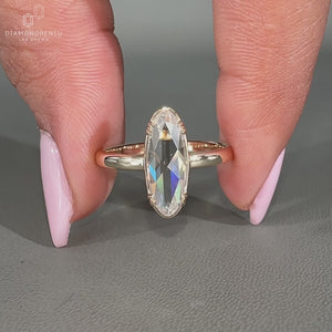 Double prong setting with solitaire engagement ring.
