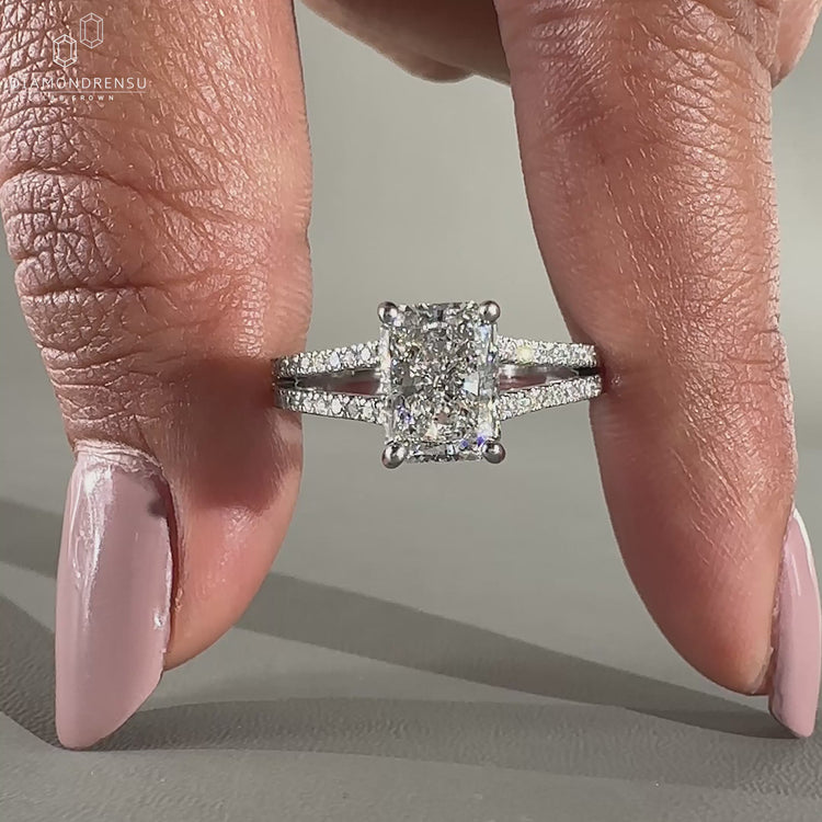 Hidden Halo Engagement Ring featuring a unique, secure setting.