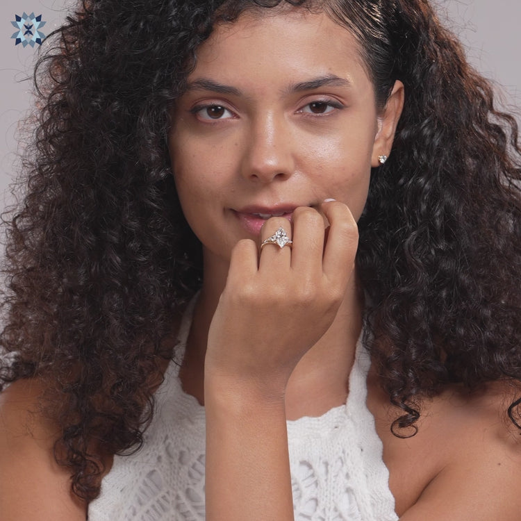 3 Stone Marquise Ring with a unique and elegant design.