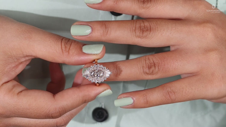 Lab grown diamond engagement ring