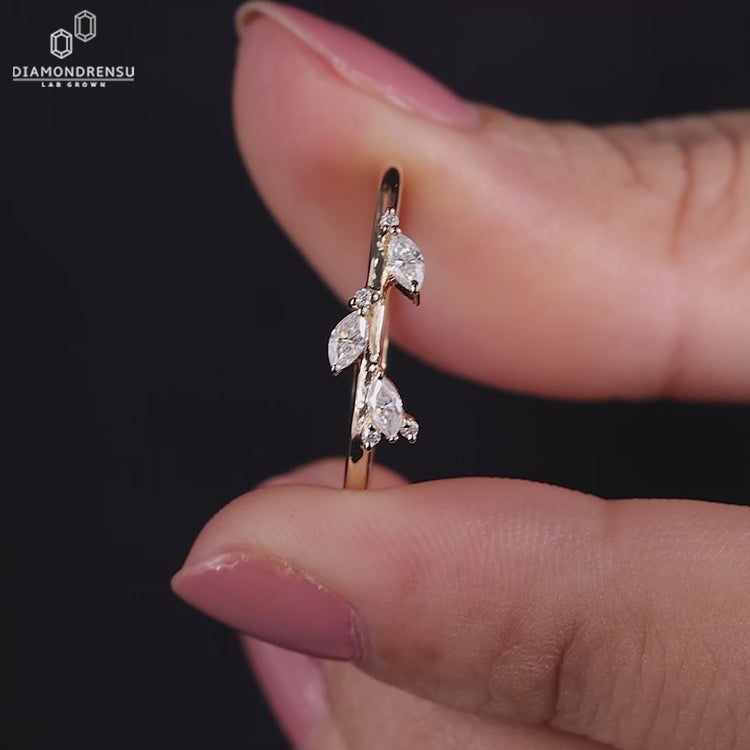 Lab grown diamond wedding band.