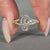 Lab grown coffin diamond ring with vintage style design.